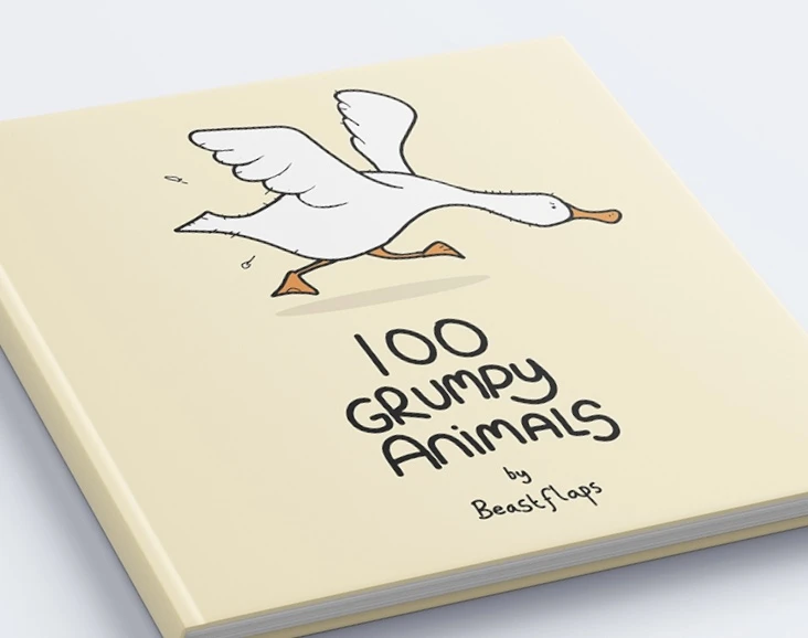 100 Grumpy Animals original book cover by Beastflaps, featuring Silly Goose